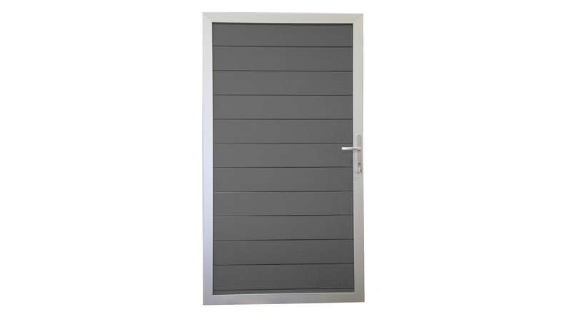planeo Solid - universal door stone grey co-ex with aluminium frame