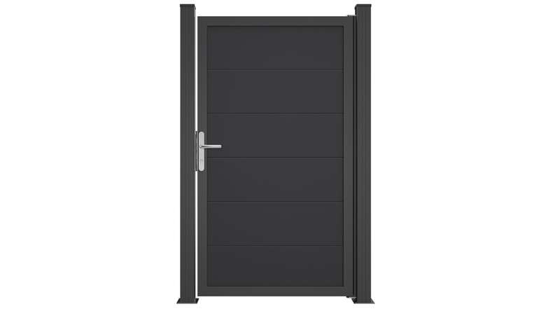 planeo Gardence Simply Guard - PVC universal door anthracite grey with aluminium frame in anthracite | DB703 100 x 180 cm