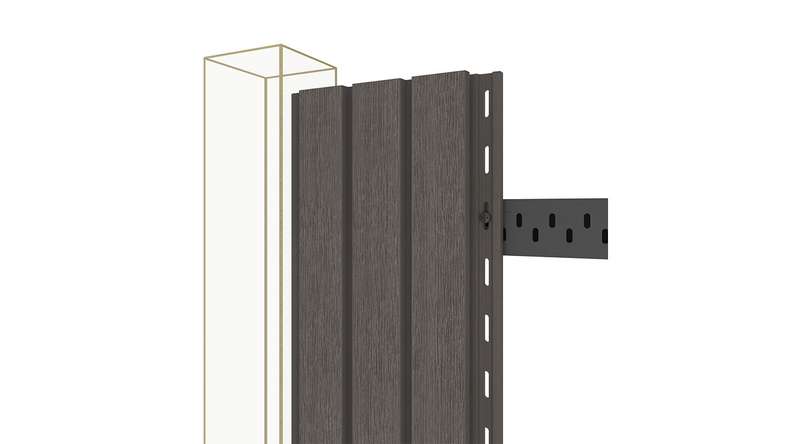 planeo DesignPro – WPC cladding, dark grey, 2900 x 175 mm