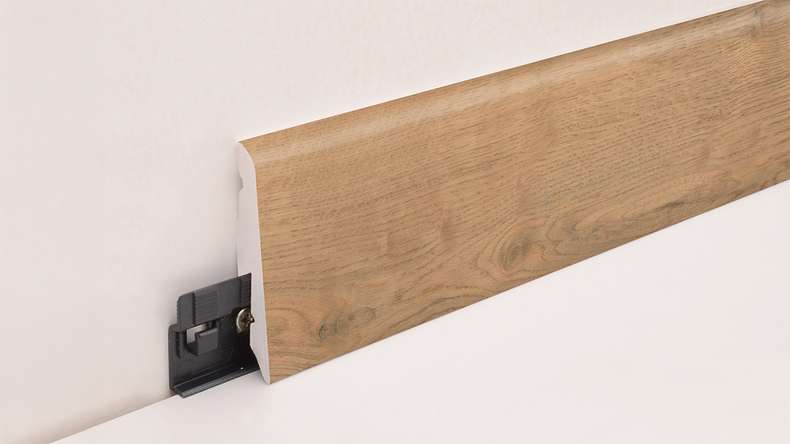 planeo skirting board SolutionX 2in1 - 2400 x 14 x 58 mm oak golden brown (SL0077)