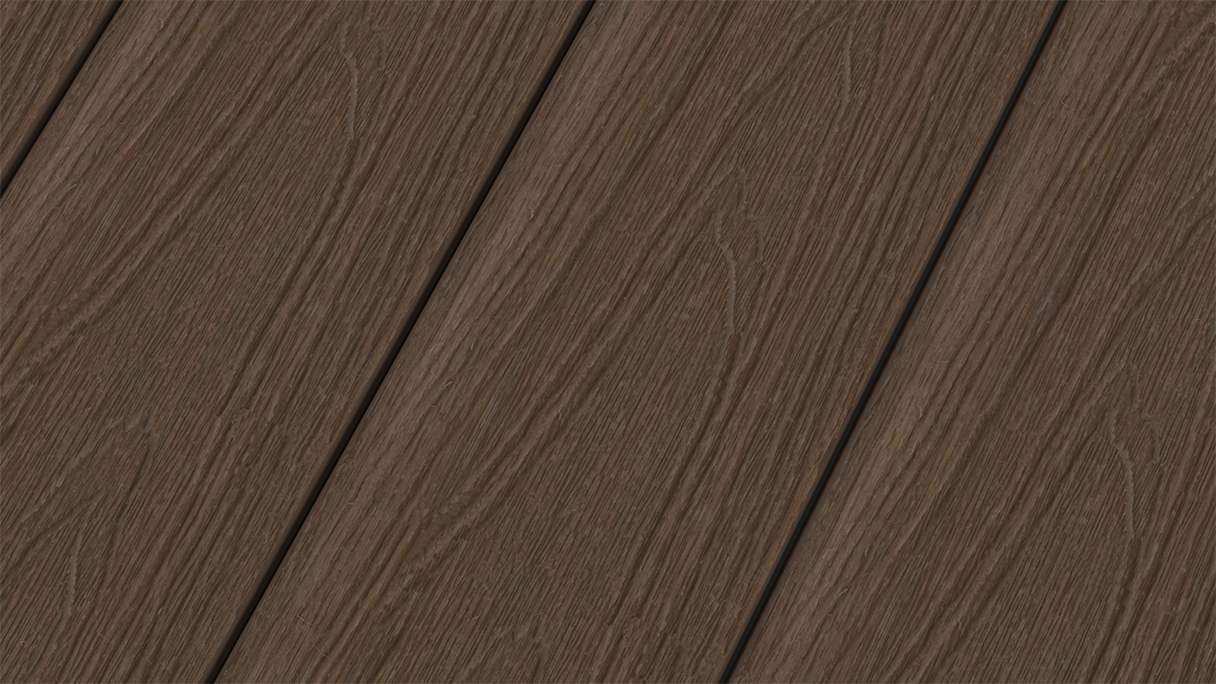 planeo MAXLine Nature - WPC CoEx coated XL decking board hollow chamber - Ipe Brown 3m textured/smooth brushed