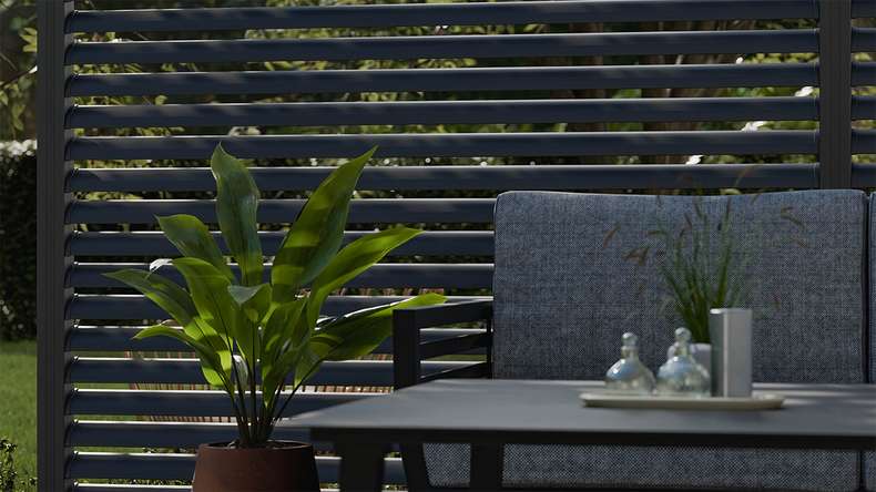 planeo Gardence Metallic Ellipse - Aluminium Garden Fence Square Anthracite | DB703