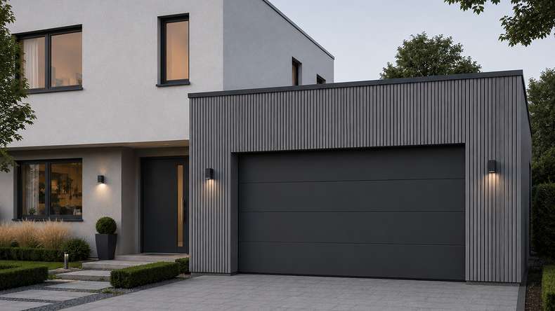 planeo NOVA – WPC CoEx rhombus-pattern cladding strip, Grey, 2.90 m