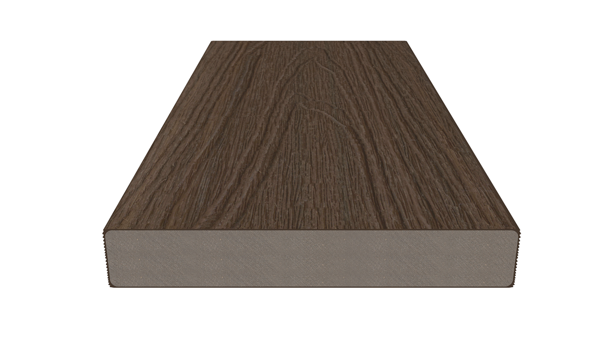 planeo UNIDeck – WPC CoEx-coated decking board, Ipe Brown, 3m – textured/smooth brushed
