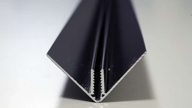 planeo Fassado - Aluminium outside corner end profile black 2.90m