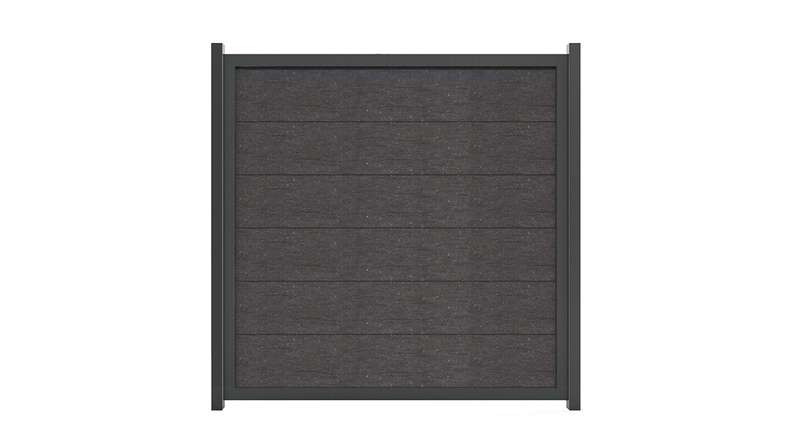 planeo Gardence Guard - BPC garden fence square anthracite grey with aluminium frame in anthracite