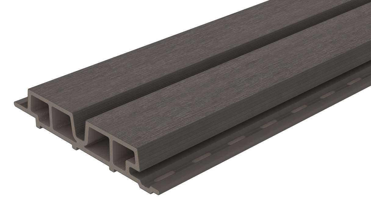 planeo LINEA Wide – WPC CoEx cladding, dark grey, 2900 x 181 mm
