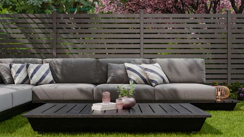 planeo Gardence Metallic Edge - Aluminium Garden Fence Square Anthracite | DB703