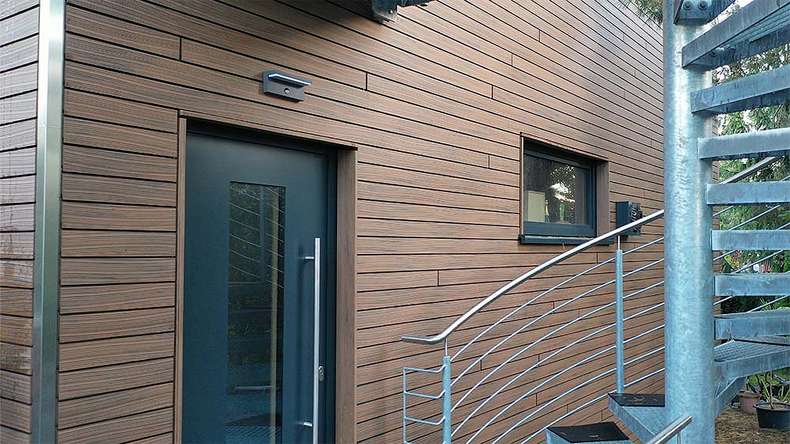 planeo Fassado - WPC Rhombus moulding facade cladding brown