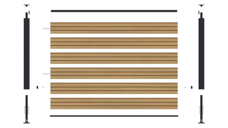 planeo LINEA – WPC CoEx Rhombus Front Garden Plug-in Fence, Sand, 180 x 90 cm
