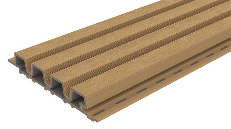 planeo LINEA Slim – WPC CoEx cladding, Sand, 2900 x 215 mm