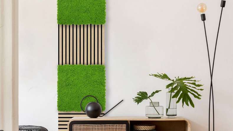planeo acoustic panel - MixWall Moss Mood Lime Green 52 x 52 cm | artificial moss (PLMW-30211C)