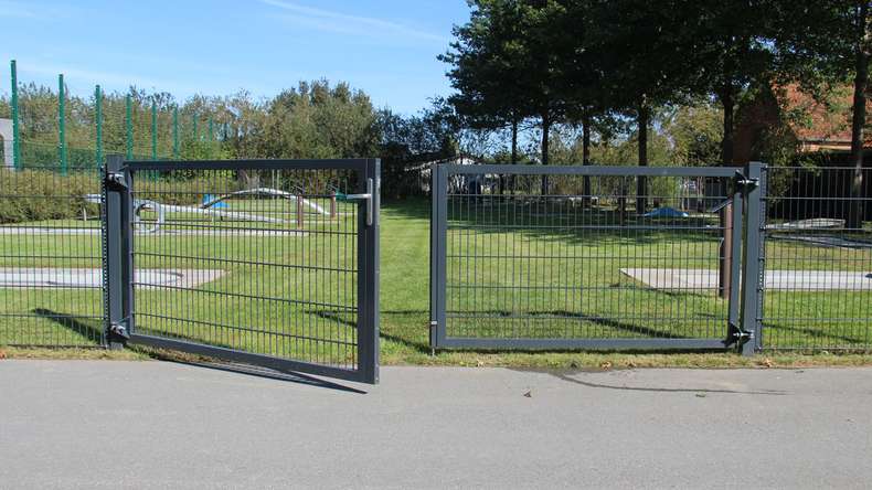 planeo universal door heavy 2-leaf Symetric Anthracite incl. gateposts