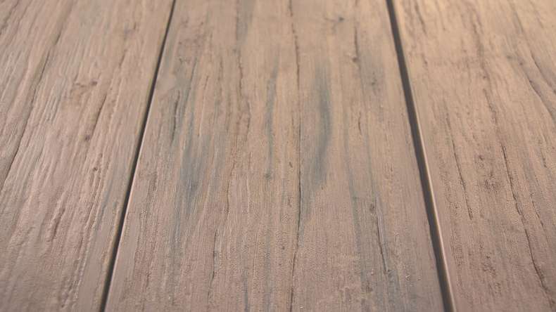 planeo TitanWood - solid plank 4m brown-grey antique aged/brushed