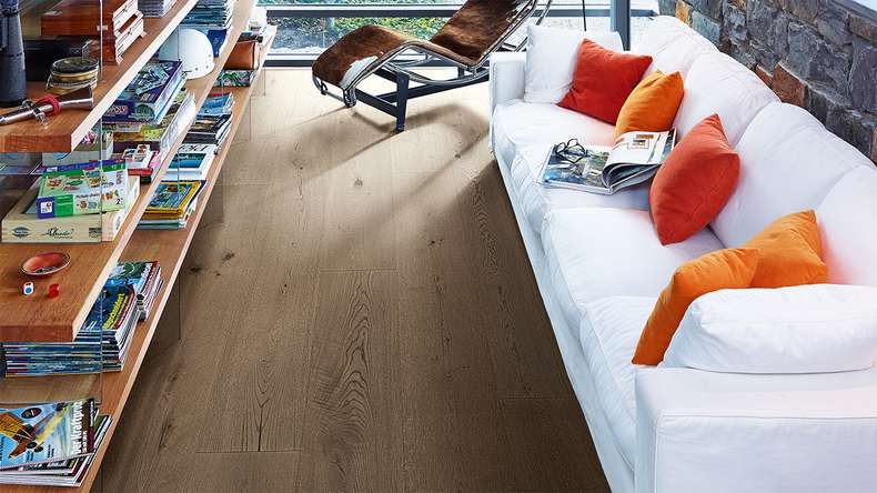 MEISTER Lindura wood flooring HD 400 - 08901 Oak authentic clay grey natural oiled 2200 x 270 x 11 mm (500213-2200270-08901)