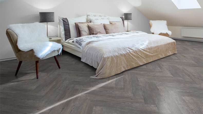 Skaben Multilayer Vinyl - TitanCore HB Corse Herringbone | integrated impact sound insulation (ST-6202965)