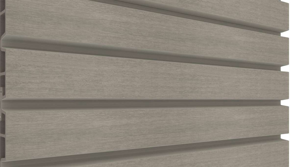 planeo LINEA Wide – WPC CoEx cladding, light grey, 2900 x 181 mm