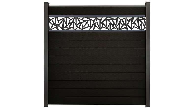 planeo Gardence Strong - BPC plug-in fence Triangle Black co-ex 180 x 180 cm