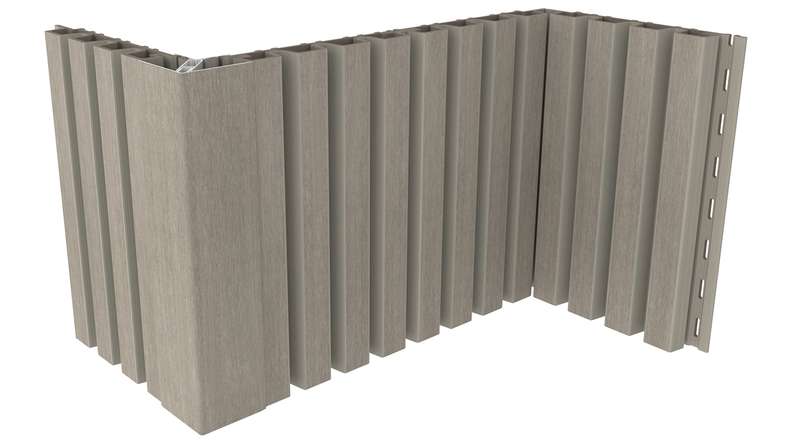 planeo LINEA Slim – WPC CoEx cladding, light grey, 2900 x 215 mm