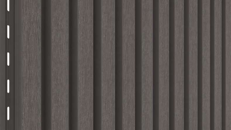 planeo LINEA Slim – WPC CoEx cladding, dark grey, 2900 x 215 mm