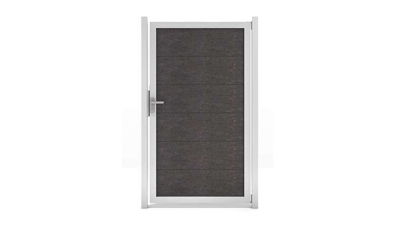 planeo Viento - universal door anthracite grey with aluminium frame in silver | EV1