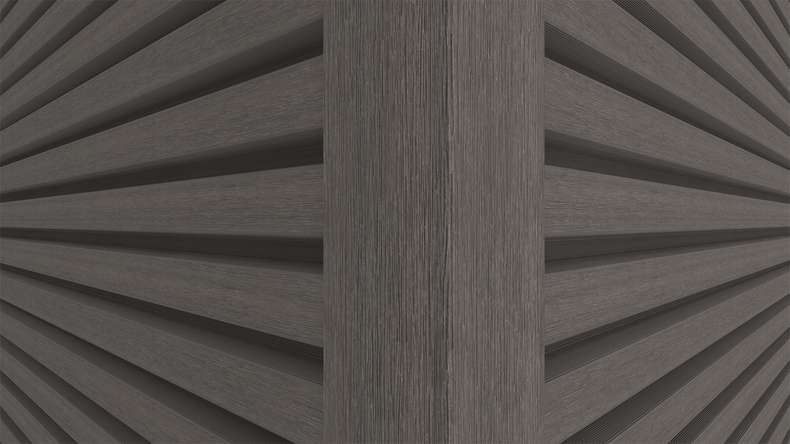 planeo LINEA Slim – WPC CoEx cladding, dark grey, 2900 x 215 mm