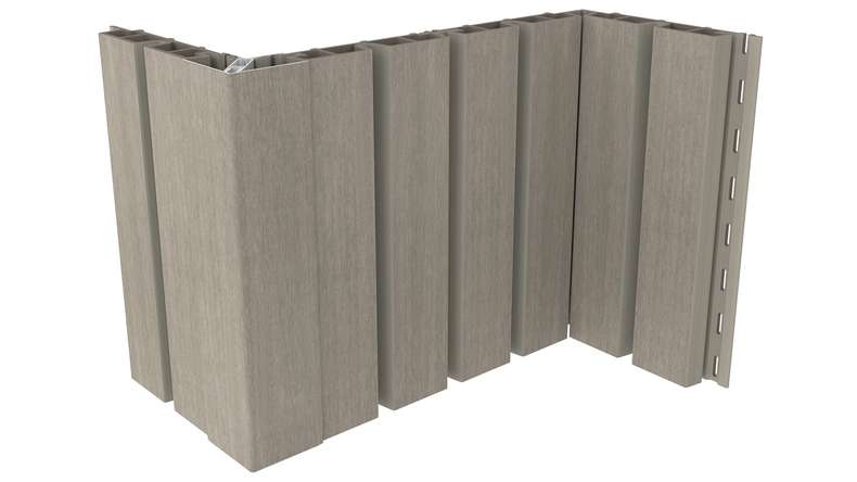 planeo LINEA Wide – WPC CoEx cladding, light grey, 2900 x 181 mm
