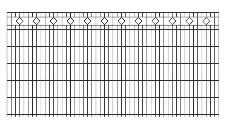 planeo double-rail decorative fence square 6/6/6 RAL 7016 anthracite