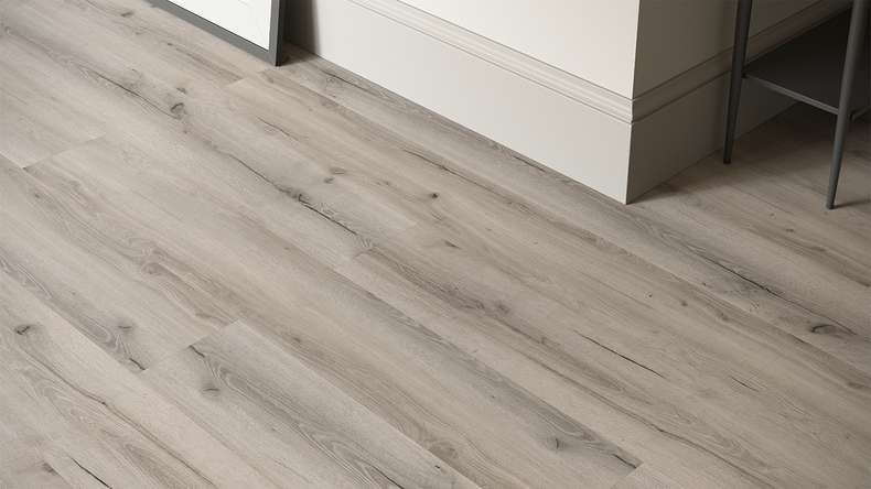 planeo Rigid Click Vinyl - GRANDline Rustic Grey Oak | Impact sound insulation integrated (NF-GL-705-N)