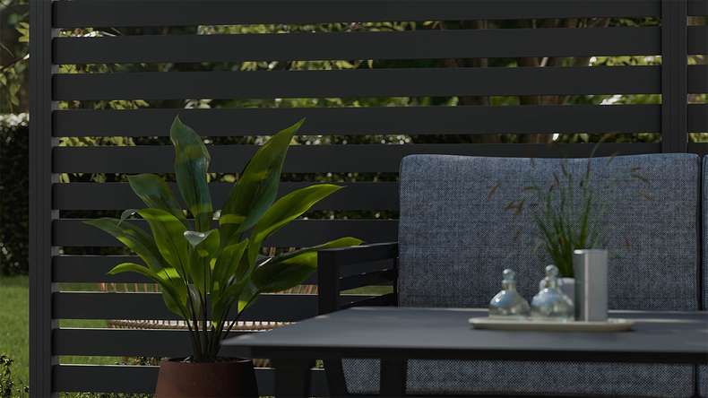 planeo Gardence Metallic Edge - Aluminium Garden Fence Square Anthracite | DB703