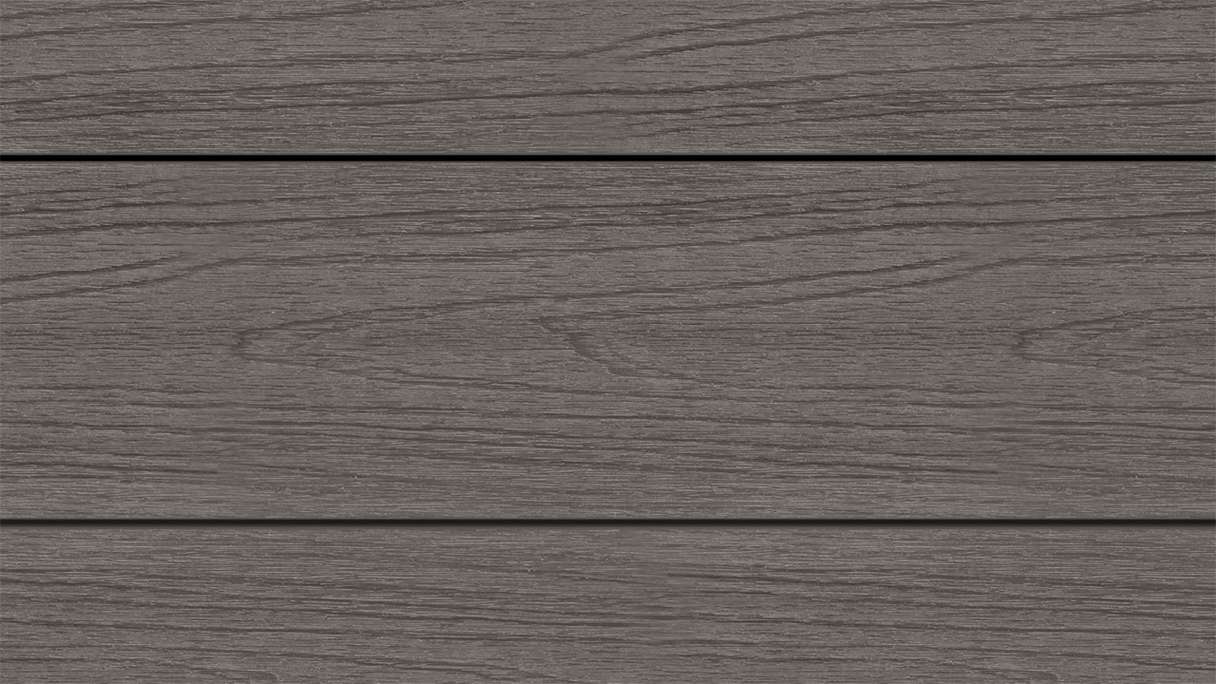 planeo WOODLine Nature - WPC CoEx coated decking board hollow chamber - dark grey 3m textured/smooth brushed