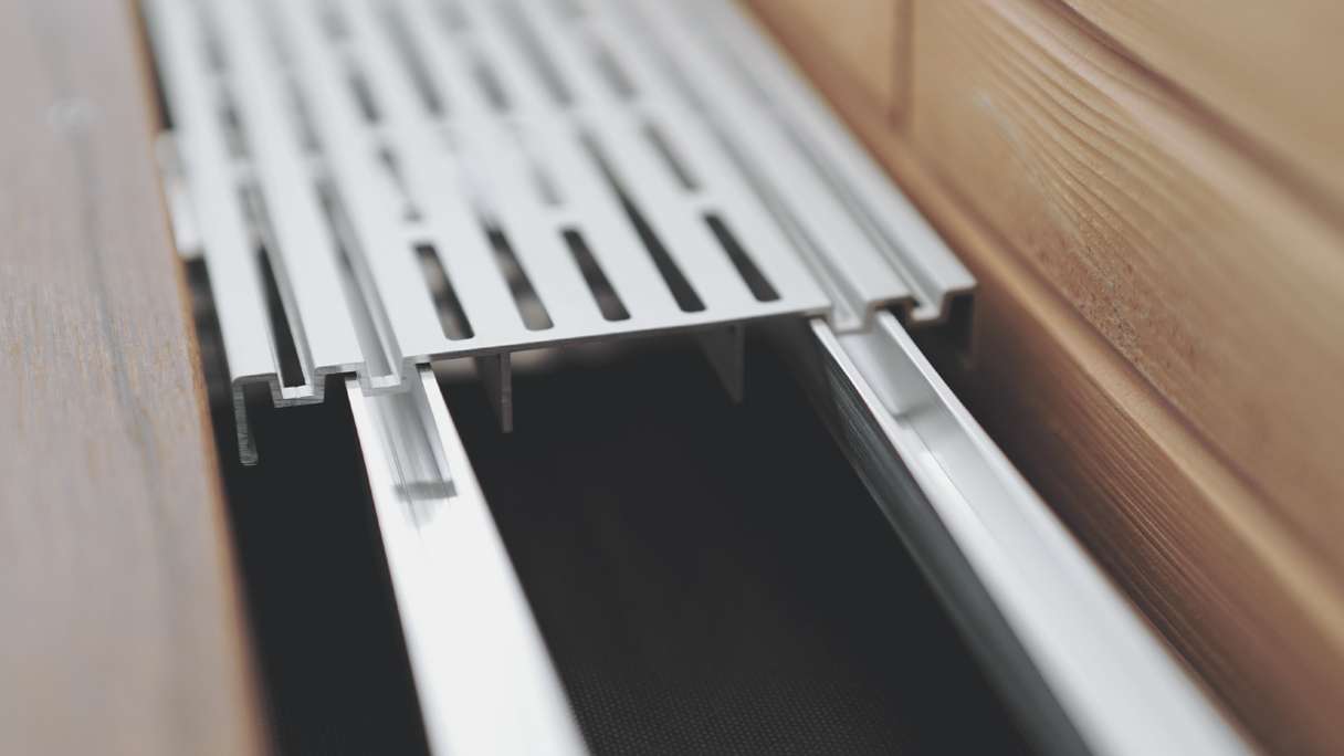 planeo terrace ventilation grille - ventilation profile 1200x150x20mm