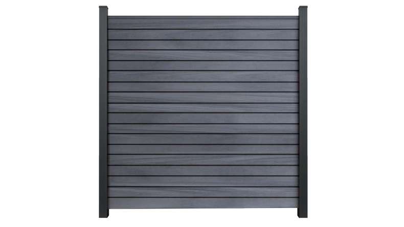 planeo Gardence BPC rhombus plug-in fence - stone grey co-extruded 180 x 180 cm