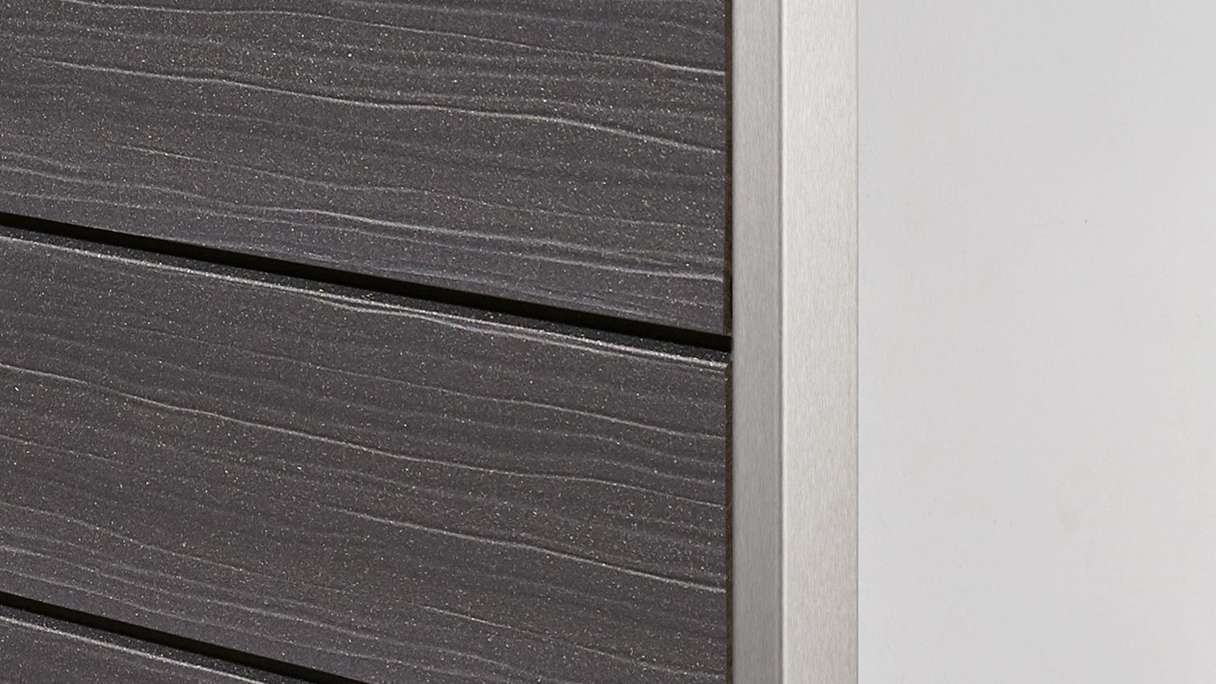 planeo Fassado - WPC rhombus strip facade cladding Prime lava grey