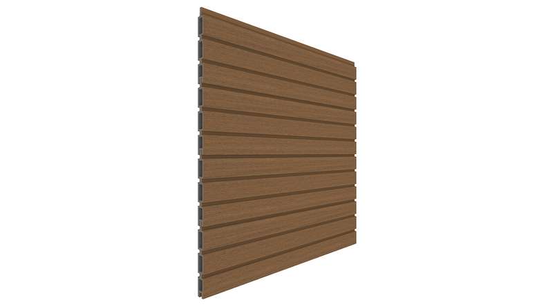 planeo LINEA - WPC CoEx Rhombus plug-in fence Burma Teak 176 x 183 cm