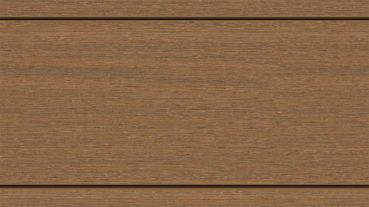 planeo MAXLine Nature - WPC CoEx wrapped XL decking board hollow chamber - Burma teak 3m textured/smooth brushed
