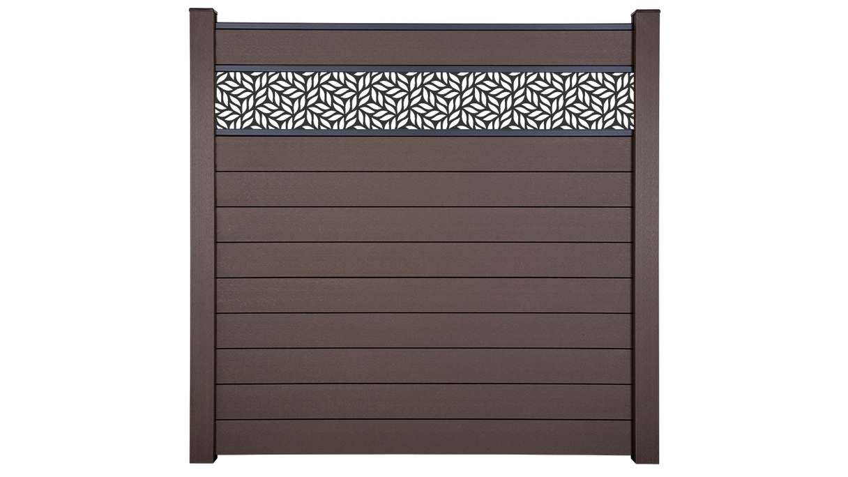 planeo Gardence Strong - BPC plug-in fence Leafs Terra 180 x 180 cm