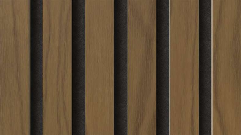 planeo acoustic panels - walnut 2480 x 600 x 21.5 mm | fire-retardant