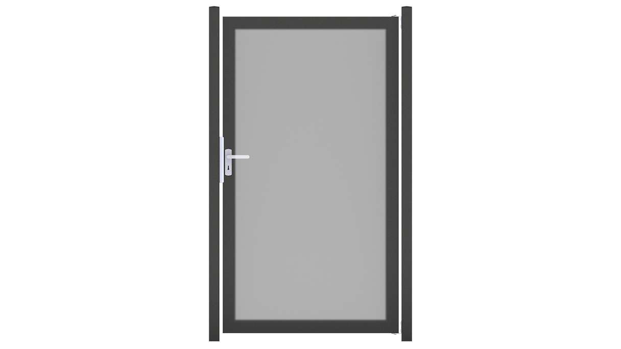 planeo Gardence Resistant – HPL privacy screen, ‘Uni Grey’, with aluminium frame