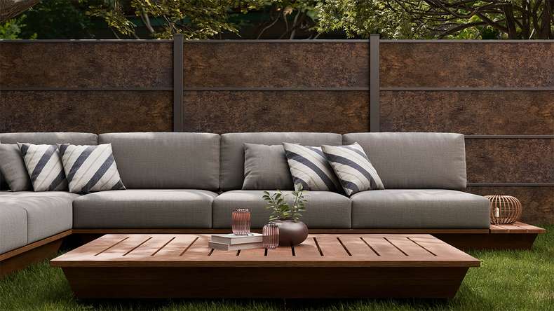 planeo Gardence Resistant - HPL plug-in fence rust-look 180 x 183 cm