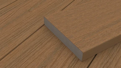 planeo UNIDeck – WPC CoEx-coated decking board, Burma Teak, 3m – textured/smooth brushed