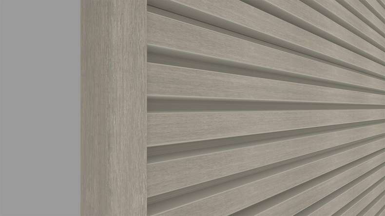 planeo LINEA Slim – WPC CoEx cladding, light grey, 2900 x 215 mm