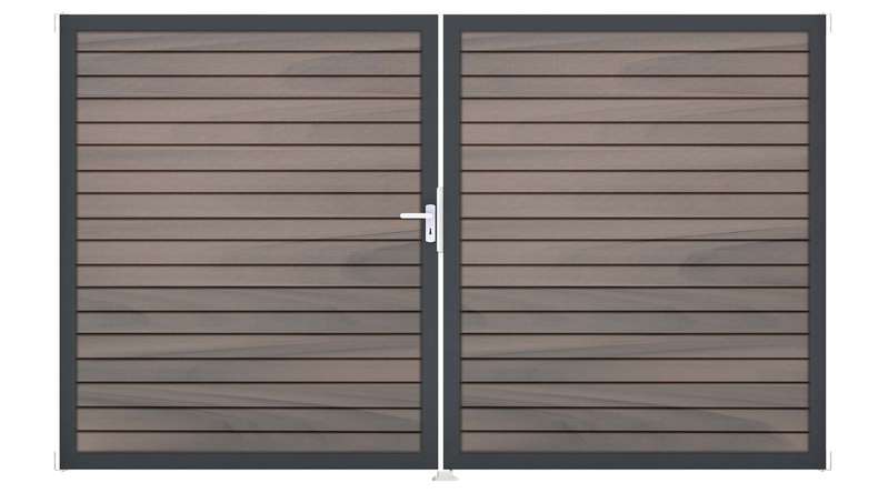 planeo Gardence Trendy – BPC Rhombus Gate – 2-leaf, two-tone co-extruded with aluminium frame