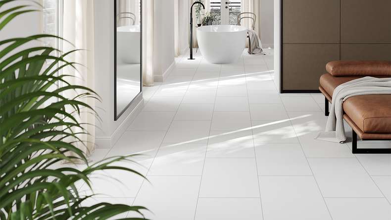 planeo Rigid Click Vinyl - Stone White Matt | Impact sound insulation integrated (100P2935MT)