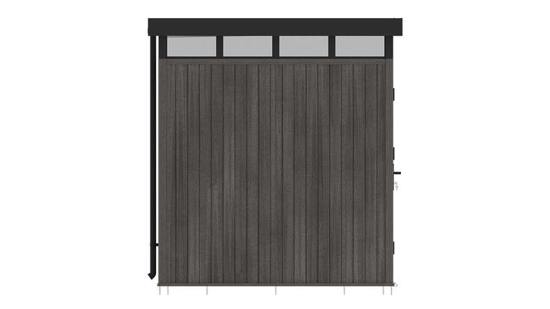 planeo WPC CoEx Flat-Roof Garden Shed S – Dark Grey 208 x 200 x 226.5 cm