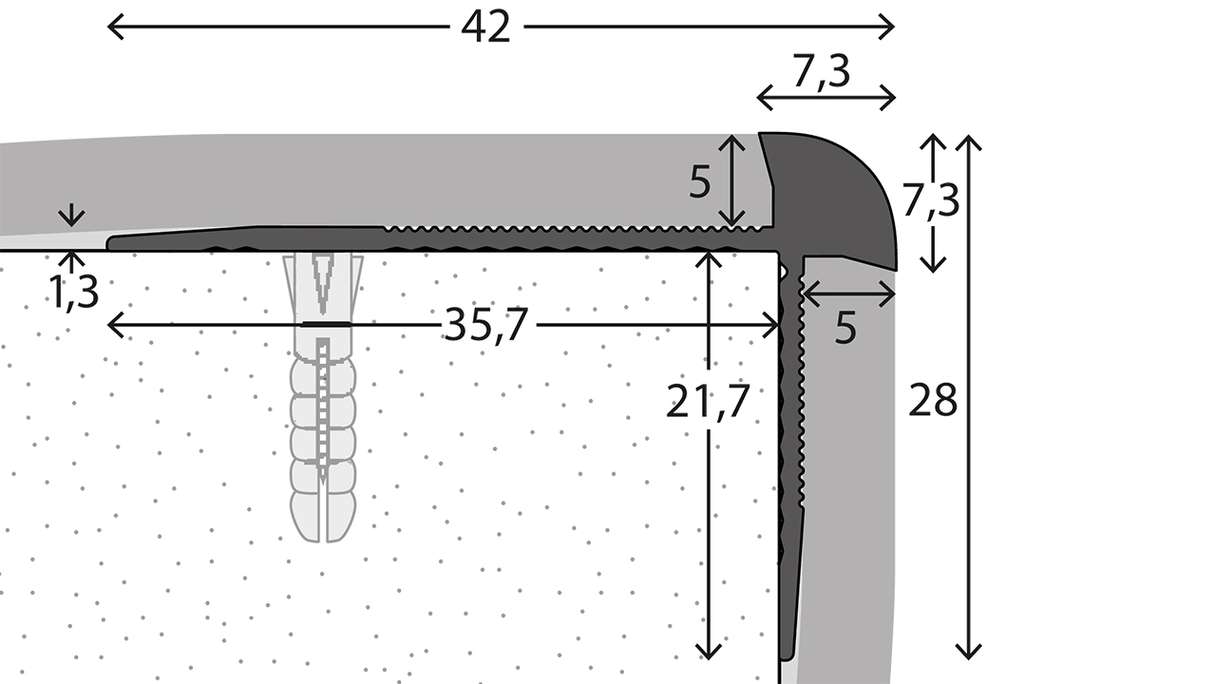 planeo stair nosing profile 881 - 250 cm