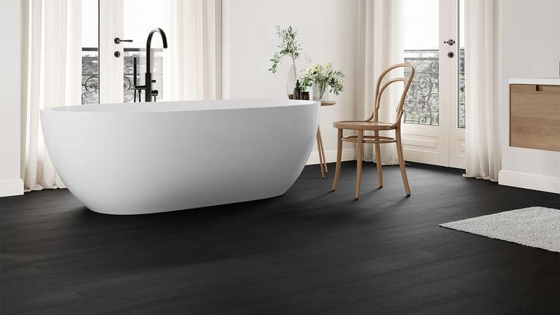 planeo Rigid Click Vinyl - Wood Black | Impact sound insulation integrated (100P190-N)