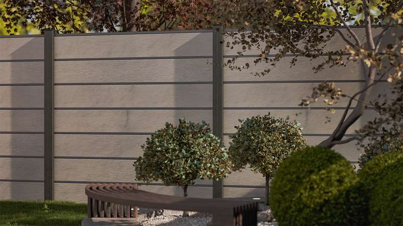 planeo Solid Grande - Premium Garden Fence Bi-Color White