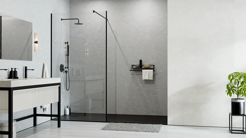 planeo SPC wall cladding – CeraRock Tile Concrete Light XL 280 x 117.5 cm