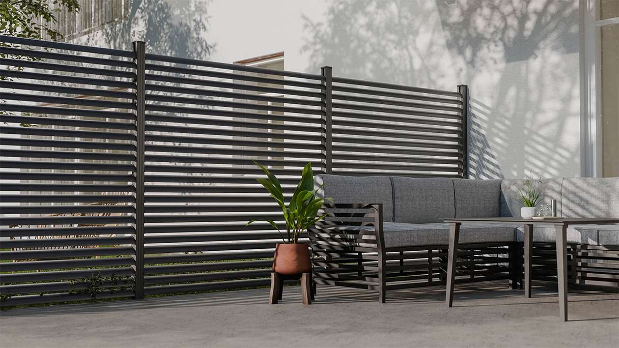 planeo Gardence Metallic Ellipse - Aluminium Garden Fence Square Anthracite | DB703